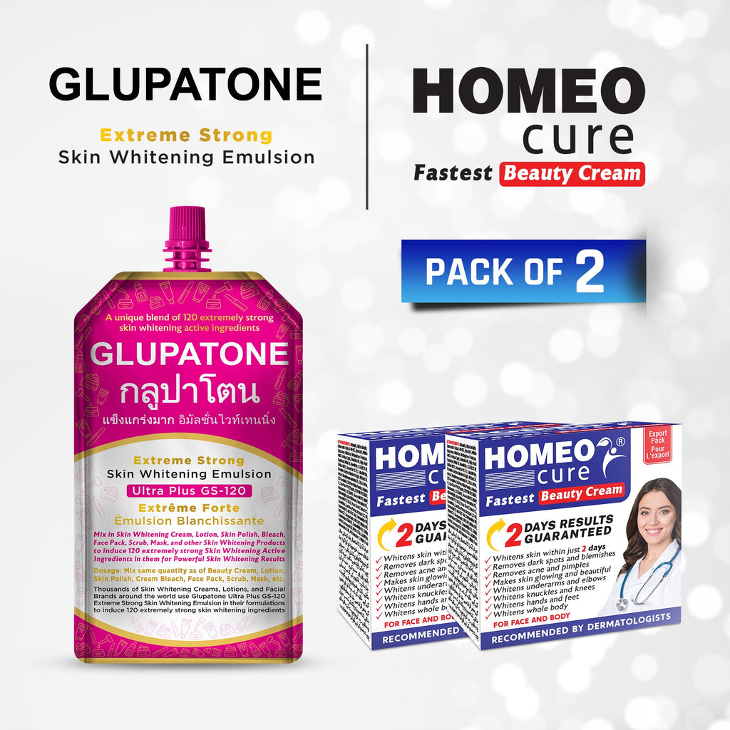 Glupatone Emulsion 50ml With Homeo Cure Beauty Cream (Pack Of 2)