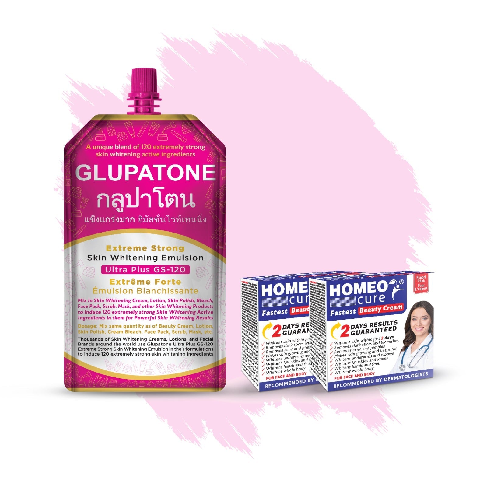 Glupatone Emulsion 50ml With Homeo Cure Beauty Cream (Pack Of 2)